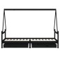 vidaXL Estructura de cama niños con cajones madera pino negro 80x200cm vidaXL Estructura de cama niños con cajones madera pino negro 80x200cm