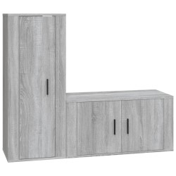 vidaXL Set de muebles para TV 2 pzas madera contrachapada gris Sonoma