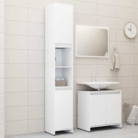 vidaXL Juego de muebles de baño 3 piezas madera ingeniería blanco