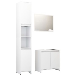vidaXL Juego de muebles de baño 3 piezas madera ingeniería blanco