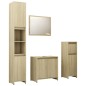vidaXL Juego de muebles de baño 4 pzas madera ingeniería roble Sonoma
