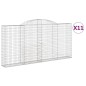 vidaXL Cestas gaviones 11 uds forma de arco hierro 300x30x140/160 cm