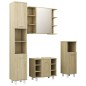 vidaXL Juego muebles de baño 4 pzas madera de ingeniería roble Sonoma vidaXL Juego muebles de baño 4 pzas madera de ingeniería roble Sonoma