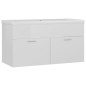 vidaXL Mueble con lavabo madera de ingeniería blanco brillante vidaXL Mueble con lavabo madera de ingeniería blanco brillante