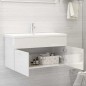 vidaXL Mueble con lavabo madera de ingeniería blanco brillante vidaXL Mueble con lavabo madera de ingeniería blanco brillante
