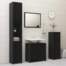  vidaXL Juego de muebles de baño 4 pzas madera de ingeniería negro