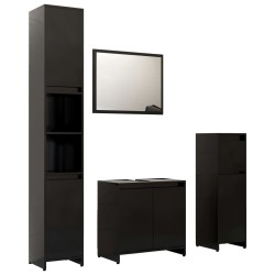  vidaXL Juego de muebles de baño 4 pzas madera de ingeniería negro
