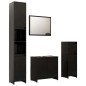 vidaXL Juego de muebles de baño 4 pzas madera de ingeniería negro vidaXL Juego de muebles de baño 4 pzas madera de ingeniería negro