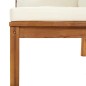 vidaXL Sofá esquinero seccional cojín blanco crema madera de acacia vidaXL Sofá esquinero seccional cojín blanco crema madera de acacia