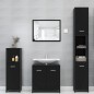 vidaXL Juego muebles de baño 3 pzas madera de ingeniería negro vidaXL Juego muebles de baño 3 pzas madera de ingeniería negro