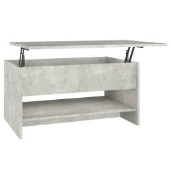 vidaXL Mesa de centro madera contrachapada gris hormigón 80x50x40 cm