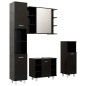 vidaXL Juego de muebles de baño 4 pzas madera ingeniería negro vidaXL Juego de muebles de baño 4 pzas madera ingeniería negro