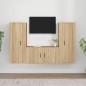 vidaXL Set de muebles para TV 3 pzas madera contrachapada roble sonoma