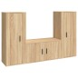 vidaXL Set de muebles para TV 3 pzas madera contrachapada roble sonoma
