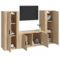 vidaXL Set de muebles para TV 3 pzas madera contrachapada roble sonoma