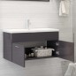 vidaXL Mueble con lavabo madera de ingeniería gris brillante vidaXL Mueble con lavabo madera de ingeniería gris brillante