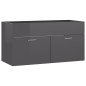 vidaXL Mueble con lavabo madera de ingeniería gris brillante vidaXL Mueble con lavabo madera de ingeniería gris brillante