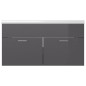 vidaXL Mueble con lavabo madera de ingeniería gris brillante vidaXL Mueble con lavabo madera de ingeniería gris brillante
