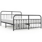 vidaXL Estructura de cama cabecero y pie de cama metal negro 160x200cm vidaXL Estructura de cama cabecero y pie de cama metal negro 160x200cm