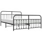 vidaXL Estructura de cama cabecero y pie de cama metal negro 160x200cm vidaXL Estructura de cama cabecero y pie de cama metal negro 160x200cm