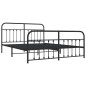 vidaXL Estructura de cama cabecero y pie de cama metal negro 160x200cm vidaXL Estructura de cama cabecero y pie de cama metal negro 160x200cm
