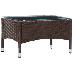 vidaXL Mesa de centro de ratán sintético marrón 60x40x36 cm