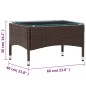 vidaXL Mesa de centro de ratán sintético marrón 60x40x36 cm vidaXL Mesa de centro de ratán sintético marrón 60x40x36 cm