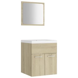 vidaXL Juego de muebles de baño madera de ingeniería roble Sonoma