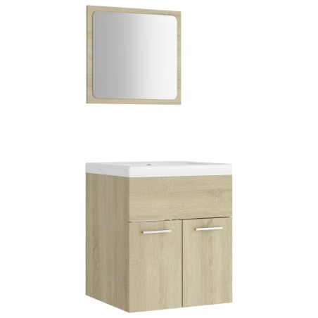 vidaXL Juego de muebles de baño madera de ingeniería roble Sonoma
