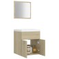 vidaXL Juego de muebles de baño madera de ingeniería roble Sonoma vidaXL Juego de muebles de baño madera de ingeniería roble Sonoma