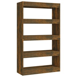 vidaXL Estantería/divisor madera ingeniería roble ahumado 80x30x135 cm