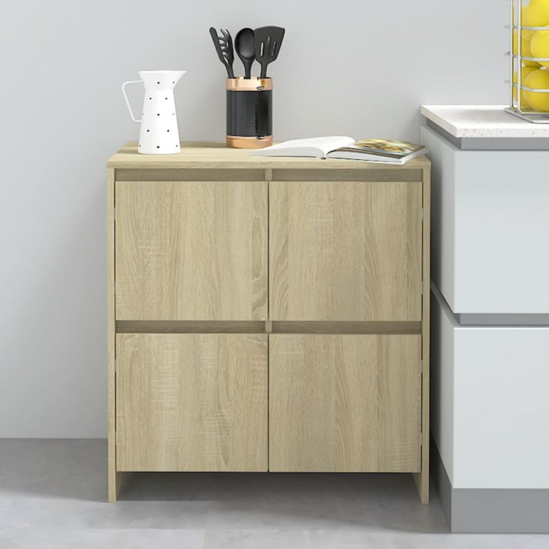 vidaXL Aparador de madera contrachapada roble Sonoma 70x41x75 cm vidaXL Aparador de madera contrachapada roble Sonoma 70x41x75 cm