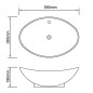 Lavabo Oval de cerámica negra de lujo con desagüe, 59 x 38,5 cm