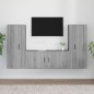 vidaXL Set de muebles para TV 3 pzas madera contrachapada gris Sonoma