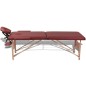 Mesa camilla de masaje de madera plegable de dos cuerpos rojos Mesa camilla de masaje de madera plegable de dos cuerpos rojos
