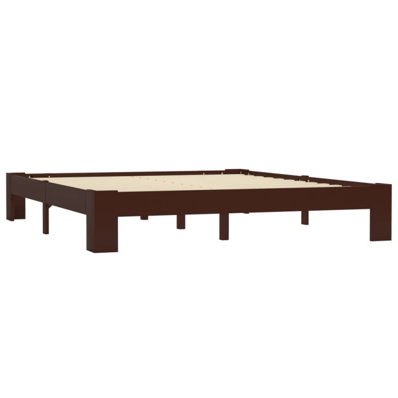 vidaXL Estructura de cama madera maciza pino marrón oscuro 180x200 cm vidaXL Estructura de cama madera maciza pino marrón oscuro 180x200 cm