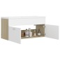 vidaXL Mueble con lavabo madera de ingeniería blanco y roble Sonoma vidaXL Mueble con lavabo madera de ingeniería blanco y roble Sonoma