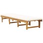 vidaXL Tumbona plegable con cojín madera maciza de acacia blancocrema vidaXL Tumbona plegable con cojín madera maciza de acacia blancocrema