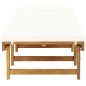 vidaXL Tumbona plegable con cojín madera maciza de acacia blancocrema vidaXL Tumbona plegable con cojín madera maciza de acacia blancocrema