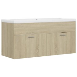 vidaXL Mueble con lavabo madera de ingeniería roble Sonoma