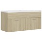 vidaXL Mueble con lavabo madera de ingeniería roble Sonoma vidaXL Mueble con lavabo madera de ingeniería roble Sonoma