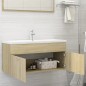 vidaXL Mueble con lavabo madera de ingeniería roble Sonoma vidaXL Mueble con lavabo madera de ingeniería roble Sonoma