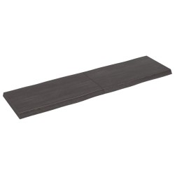 vidaXL Tablero mesa madera tratada borde vivo marrón 180x50x(2-6) cm