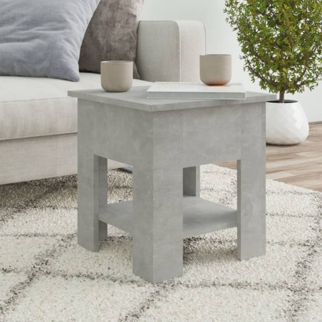 vidaXL Mesa de centro madera de ingeniería gris hormigón 40x40x42 cm