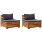 vidaXL Sofá de jardín de 2 plazas con cojines madera maciza de acacia vidaXL Sofá de jardín de 2 plazas con cojines madera maciza de acacia
