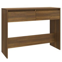 vidaXL Mesa consola madera de ingeniería marrón roble 100x35x76,5 cm