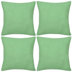 4 fundas verde manzana para cojines de algodón, 40 x 40 cm