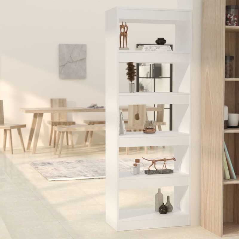 vidaXL Estantería/divisor madera de ingeniería blanco 60x30x166 cm vidaXL Estantería/divisor madera de ingeniería blanco 60x30x166 cm