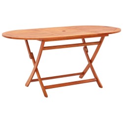 vidaXL Mesa de jardín plegable madera maciza de eucalipto 160x85x74 cm