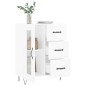 vidaXL Aparador de madera contrachapada blanco brillante 69,5x34x90 cm vidaXL Aparador de madera contrachapada blanco brillante 69,5x34x90 cm